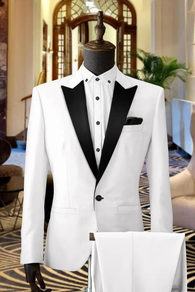 Men white and black tuxedo-front