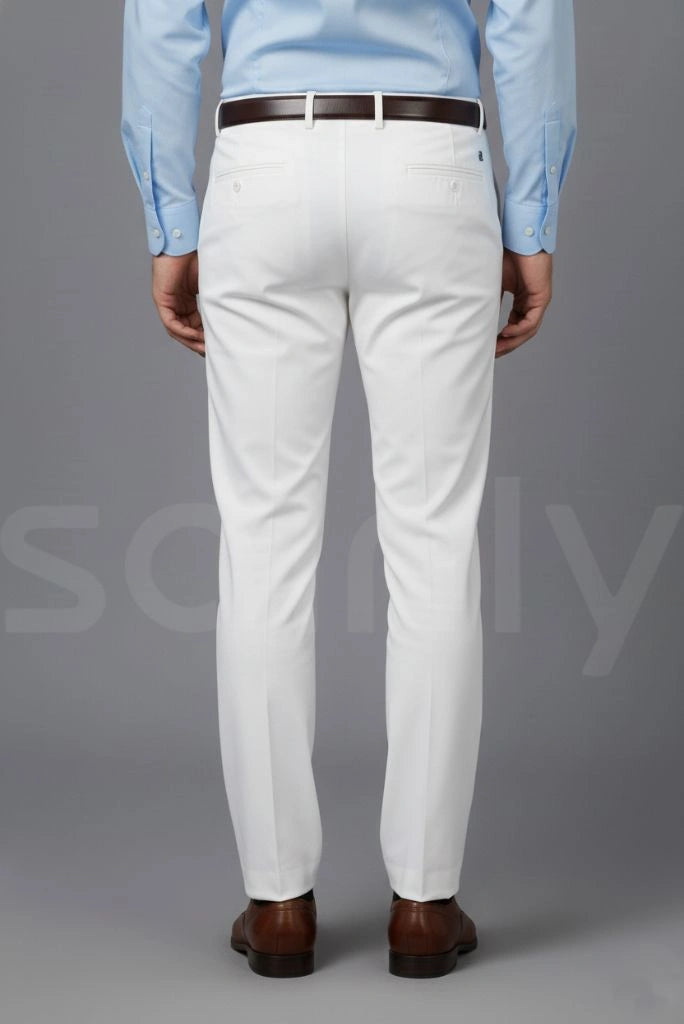 Men formal and casual white pant-back