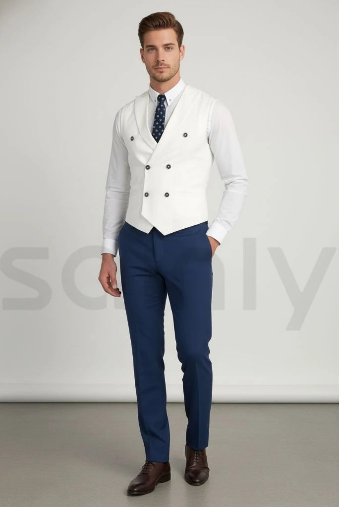 White waistcoat for men