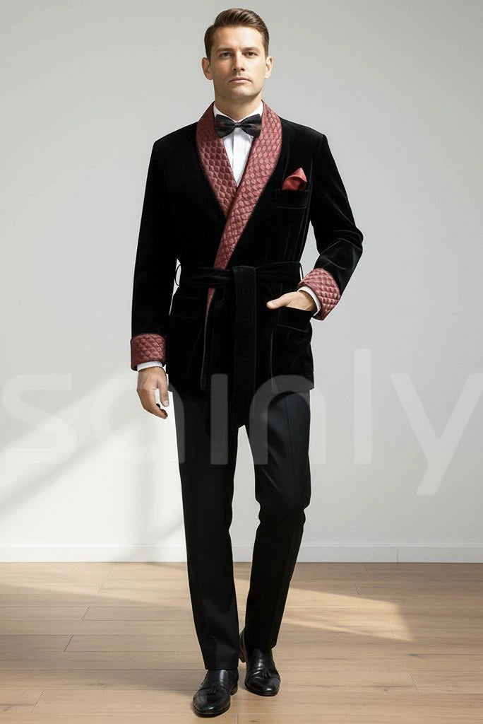 black velvet smoking jacket for parties