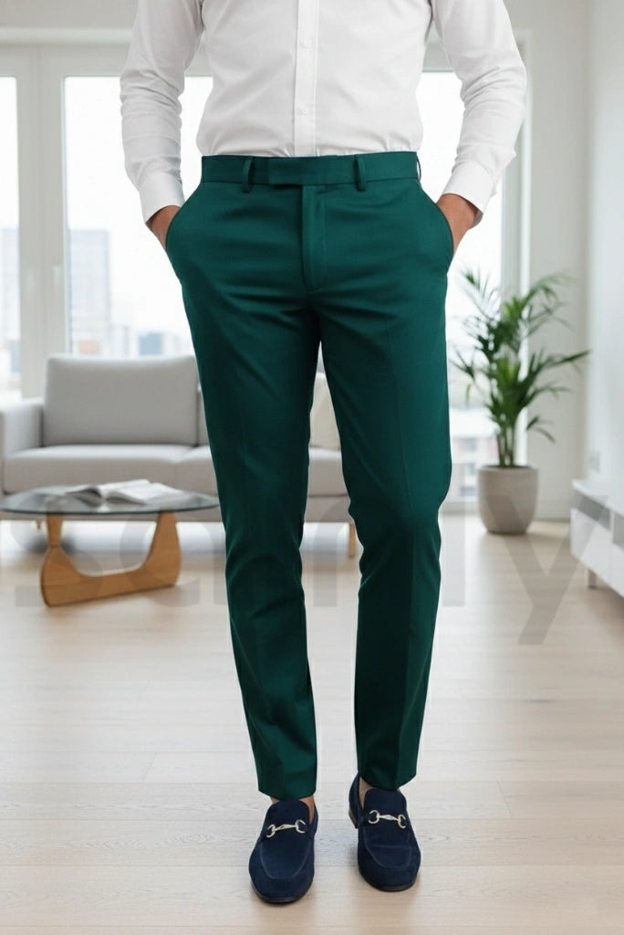 Stylish green pants for men-front
