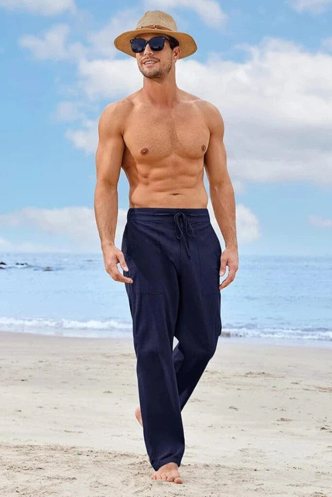 Men casual linen trouser-Front