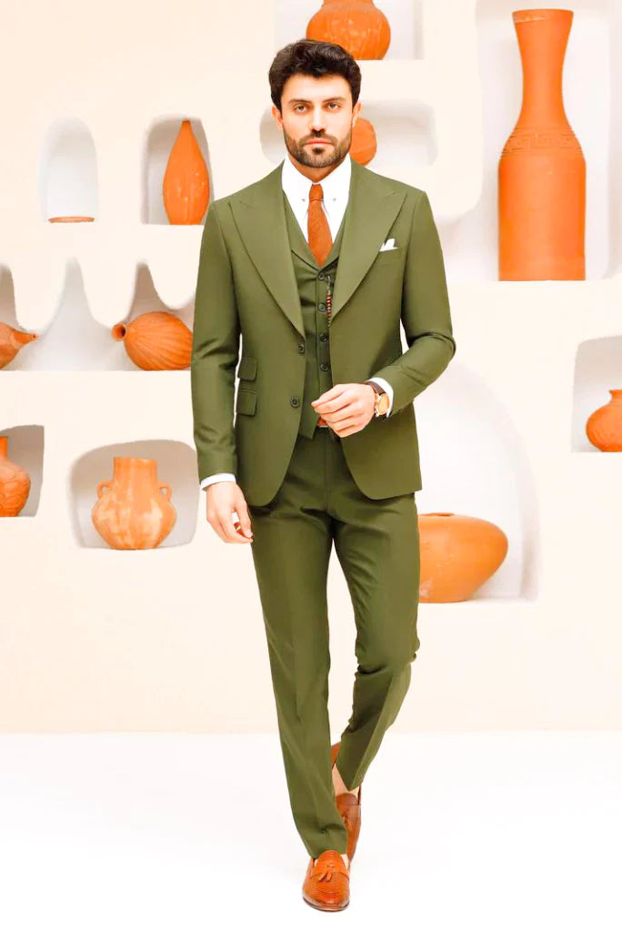 Men Groom Wedding Wear 3 Piece Suit
