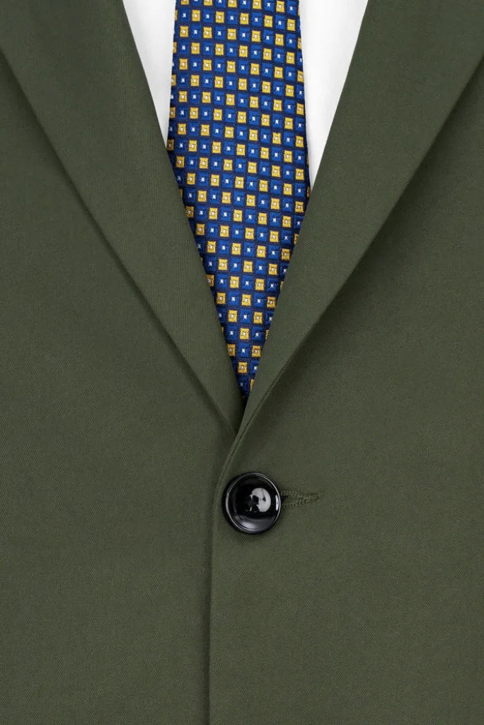 Olive Green Two Piece Suit For Men
