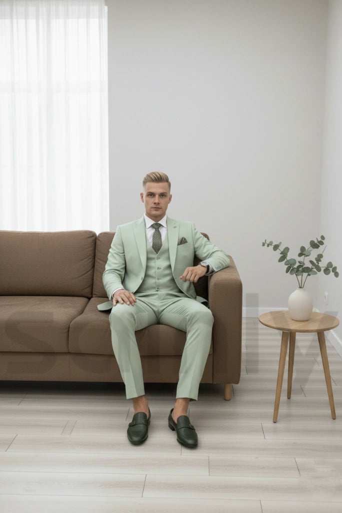 Sageg reen three piece suit for men