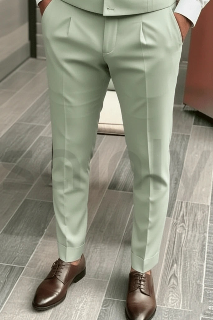 Stylish sage green pants for men-side