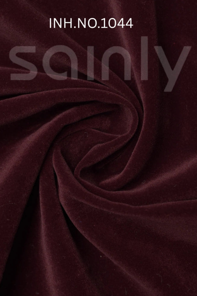 Sainly Burgundy Color Velvet Fabric Swatches INH.NO.1044