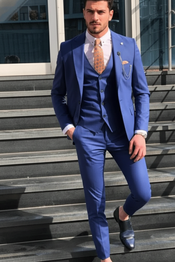 Men Slim Fit Wedding Party Wear Suit