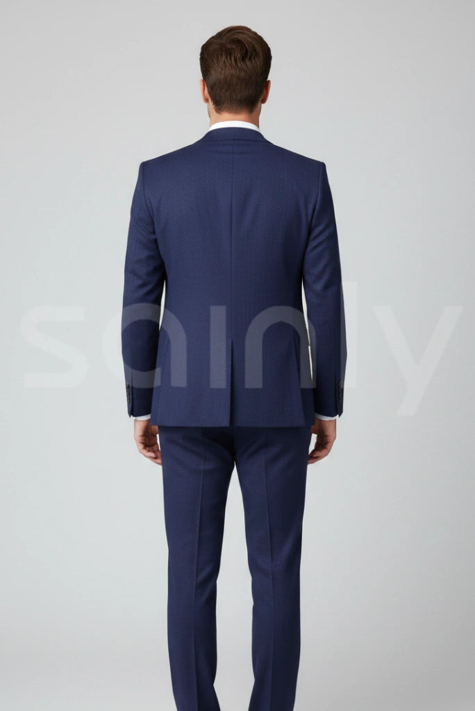 Vintage blue tweed prom suit formal party wear for men