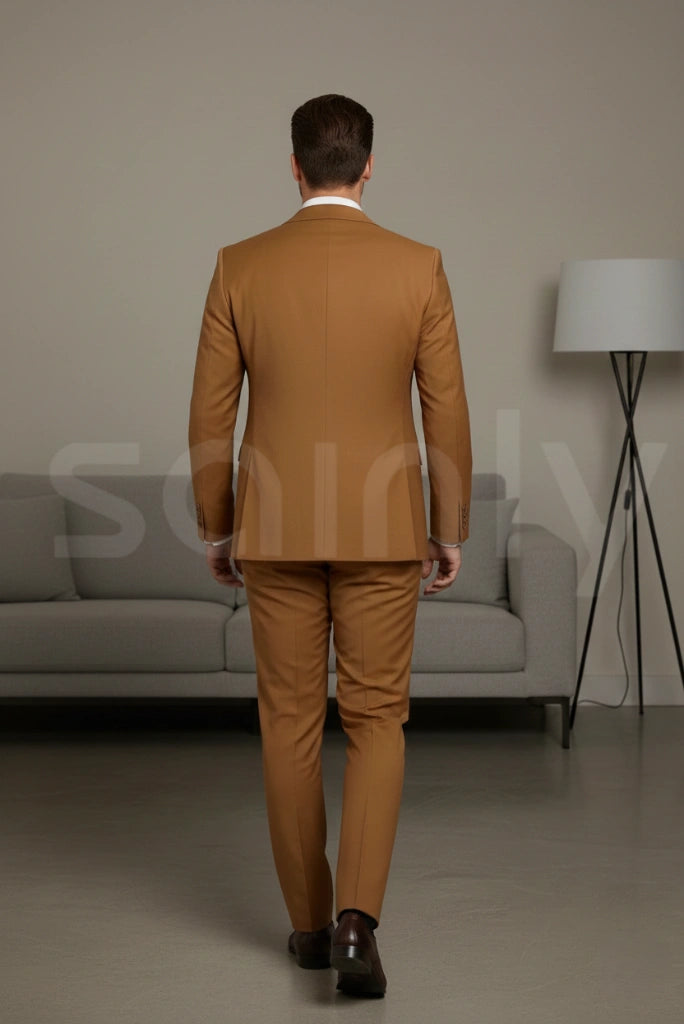 Modern mustard slim fit groom formal outfit