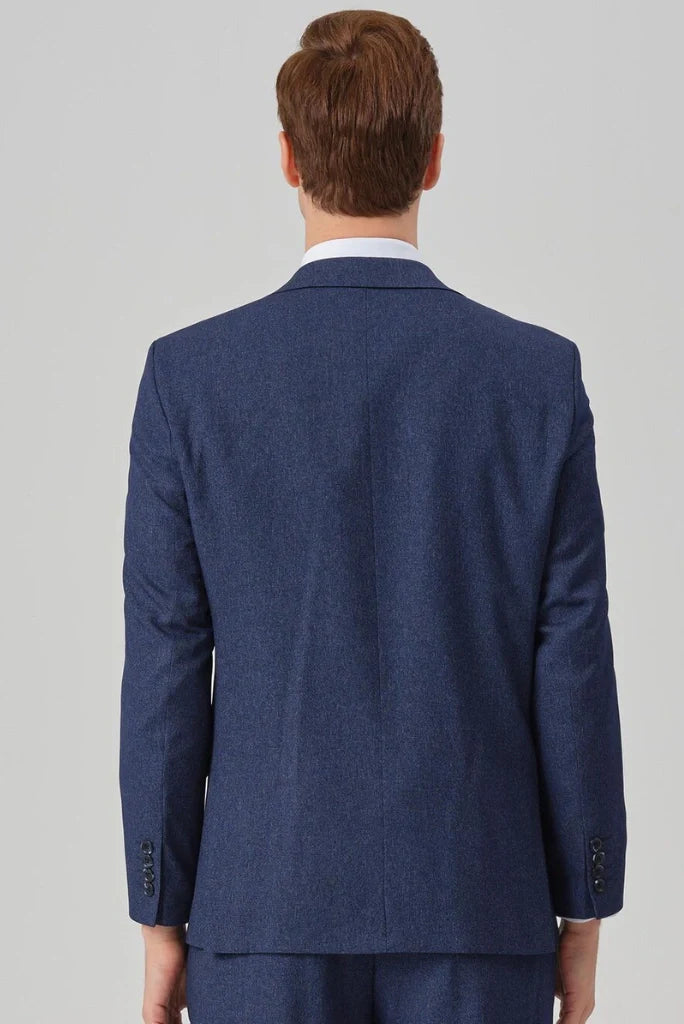 Sainly navy blue wool blazer-Back