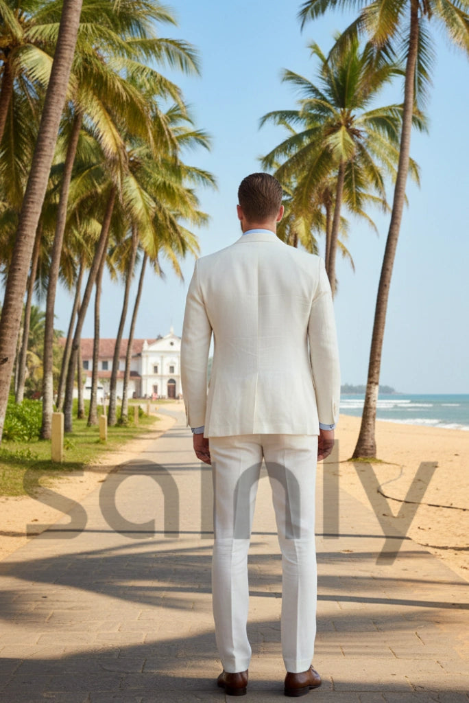 Premium white groom suit formal party wear