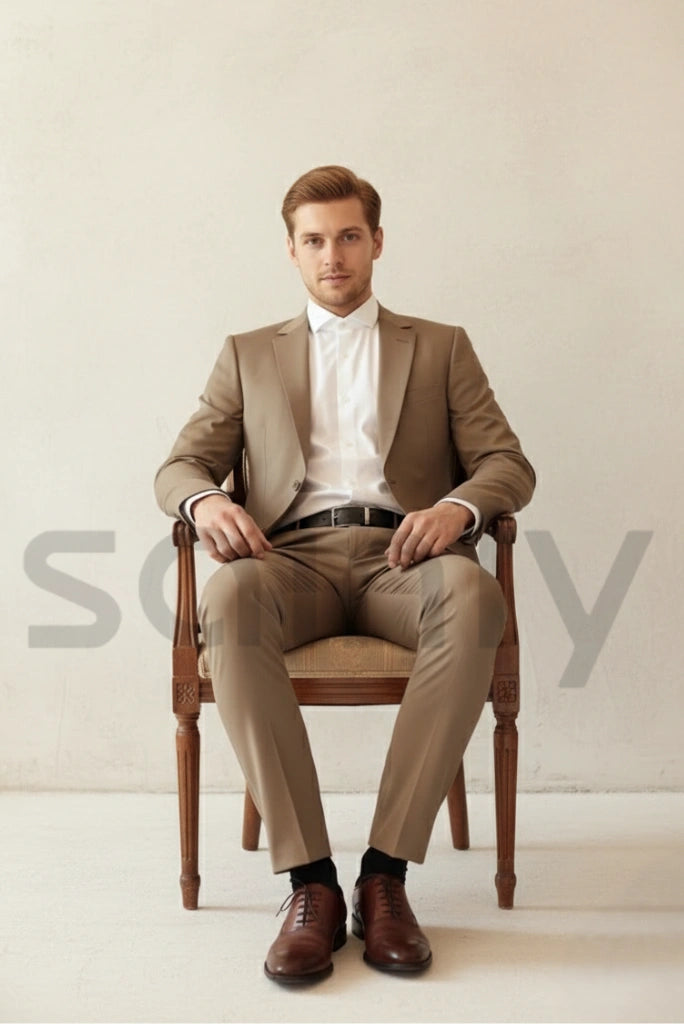 Man sitting confidently in a formal suit