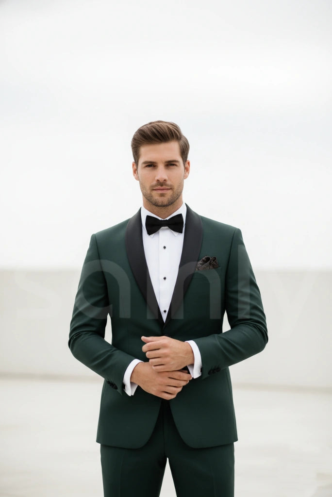 Sainly_Mens_Hunter_Green_Two_Piece_Suit_Front_