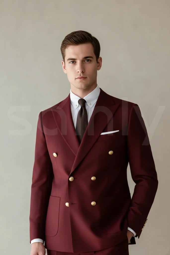 Sainly_Mens_Maroon_Two_Piece_Suit_Front