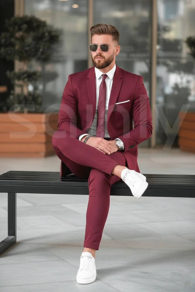 Sainly_Mens_Maroon_Two_Piece_Suit_Sitting