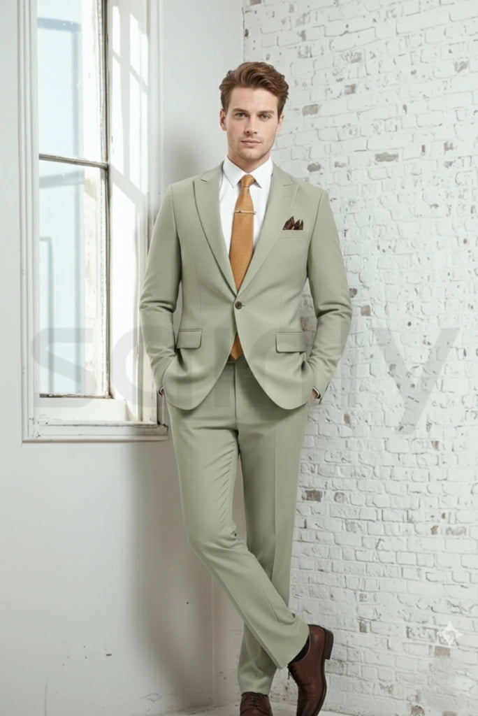 Sainly_Mens_Sage_Green_Two_Piece_Suit_Front