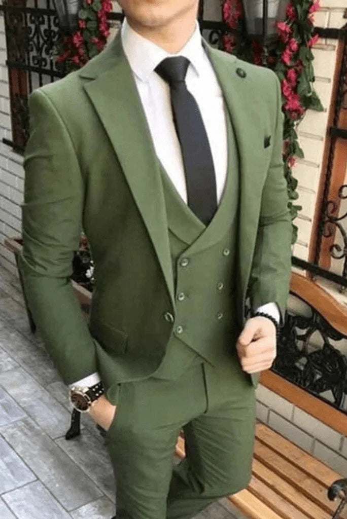 Sainly men green three piece-front