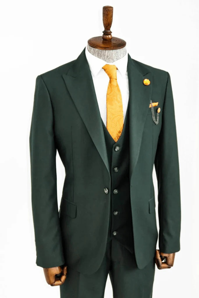 Men green suit by sainlu-front