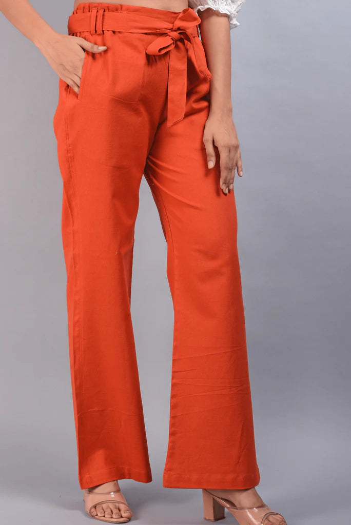 Sainly orange women pant-front