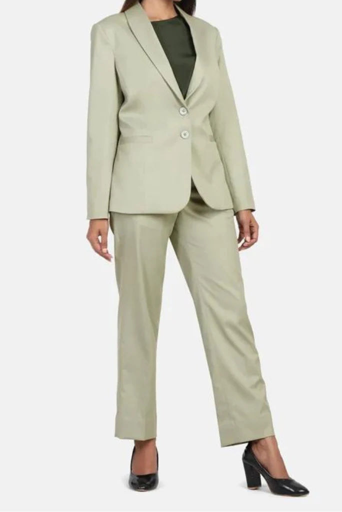 Sainly sage green two piece suit-front