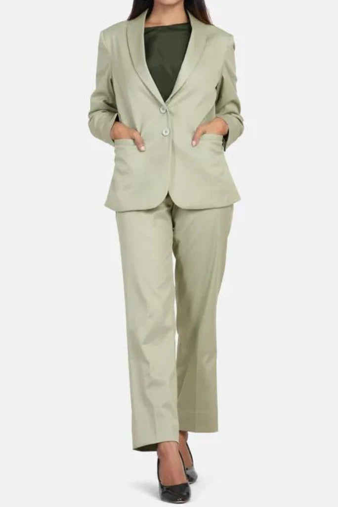 Sage green two piece suit for women