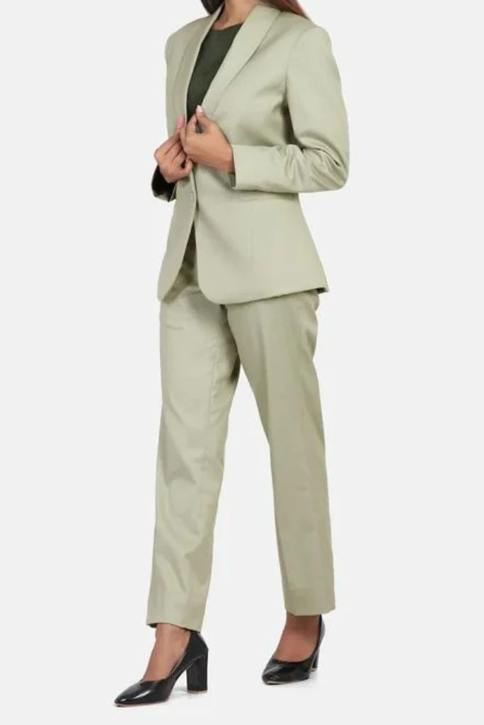 Women sage green two piece suit