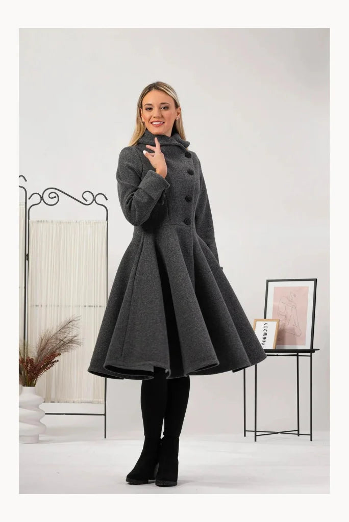 Women Grey Overcoat