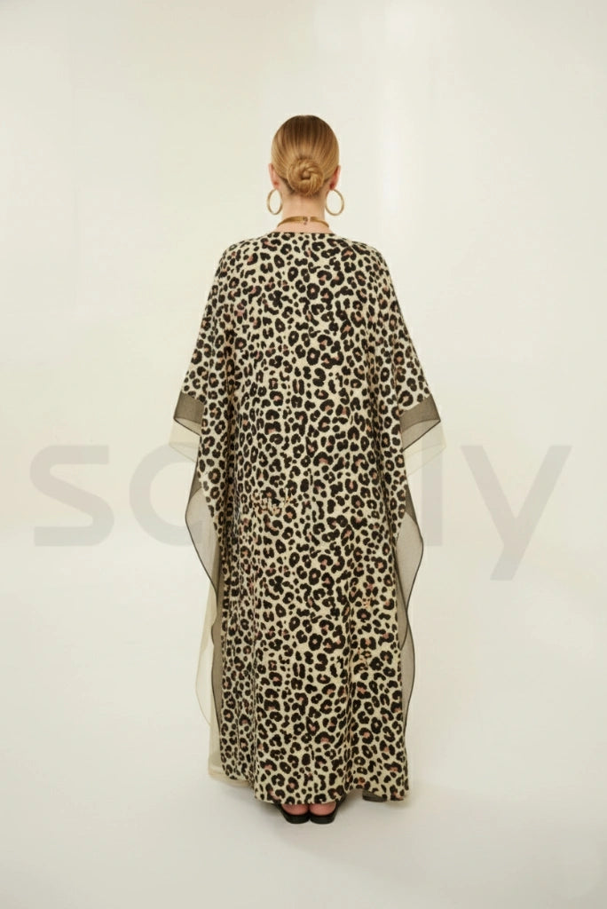 Women printed kaftan dress fashion style-back