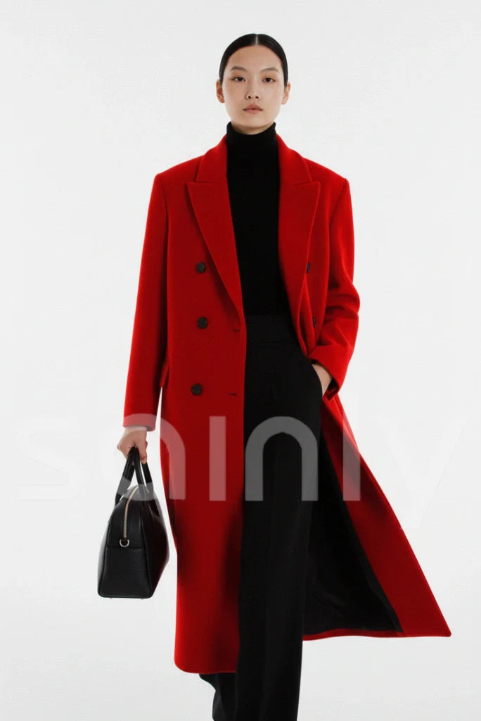 WomenRedTweedOvercoat_Front