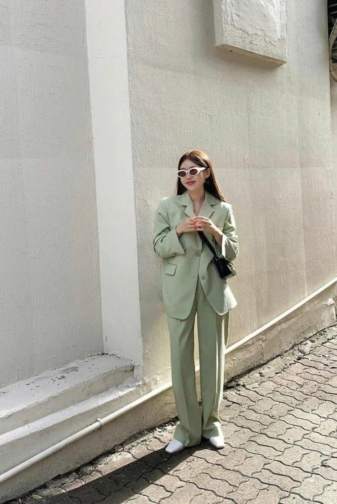 Sage green suit for women