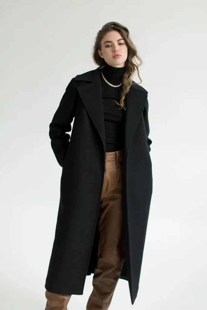 Black long coat for women