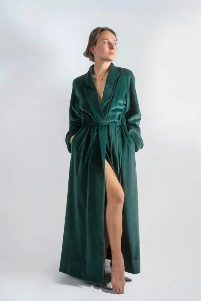 Women green robe-front