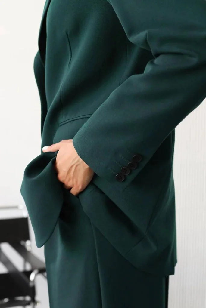 Teal blue suit for women