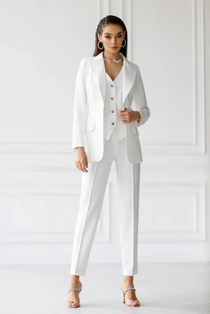 Women white three iece-front