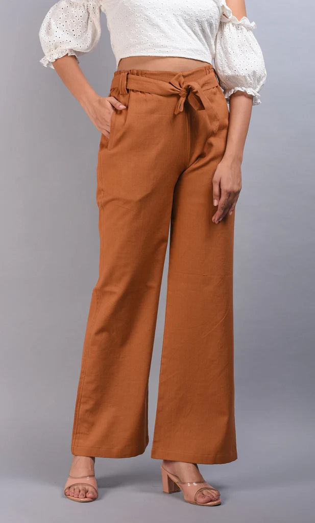 Women brown pant-front