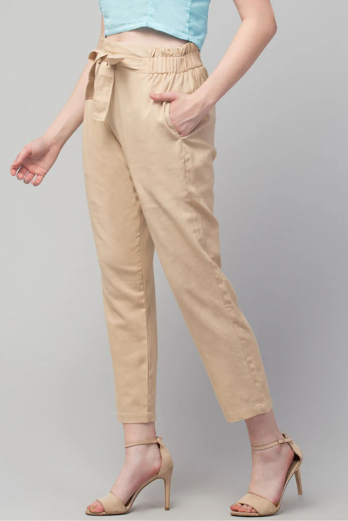 Cream pant for women