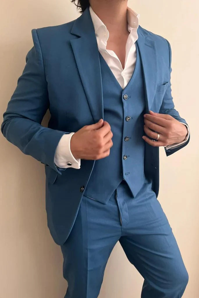 blue party wear suit for men-Front