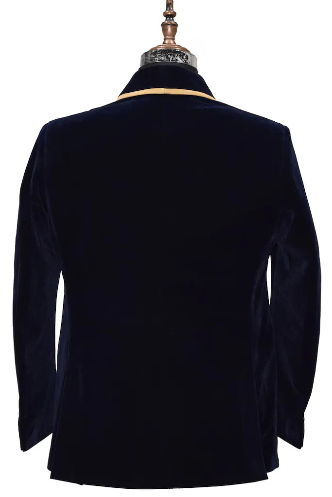 men black velvet jacket for winter-Back