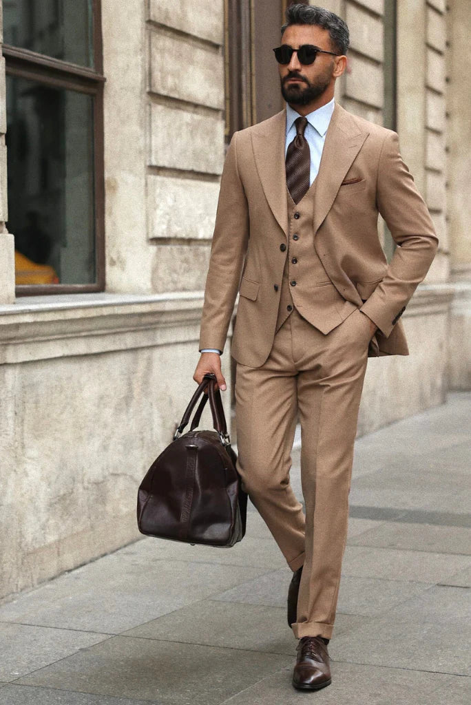 men three piece party wear suit- Front