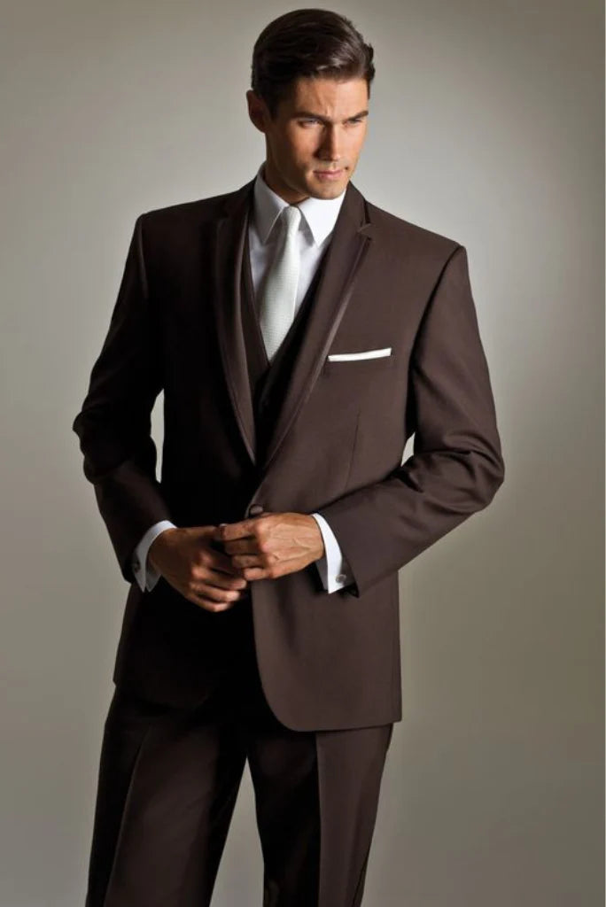 men wedding wear brown suit-Front