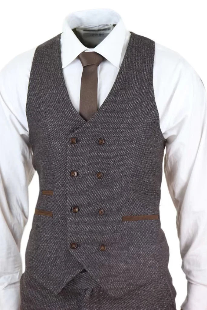 men luxury wedding tweed suit-Front