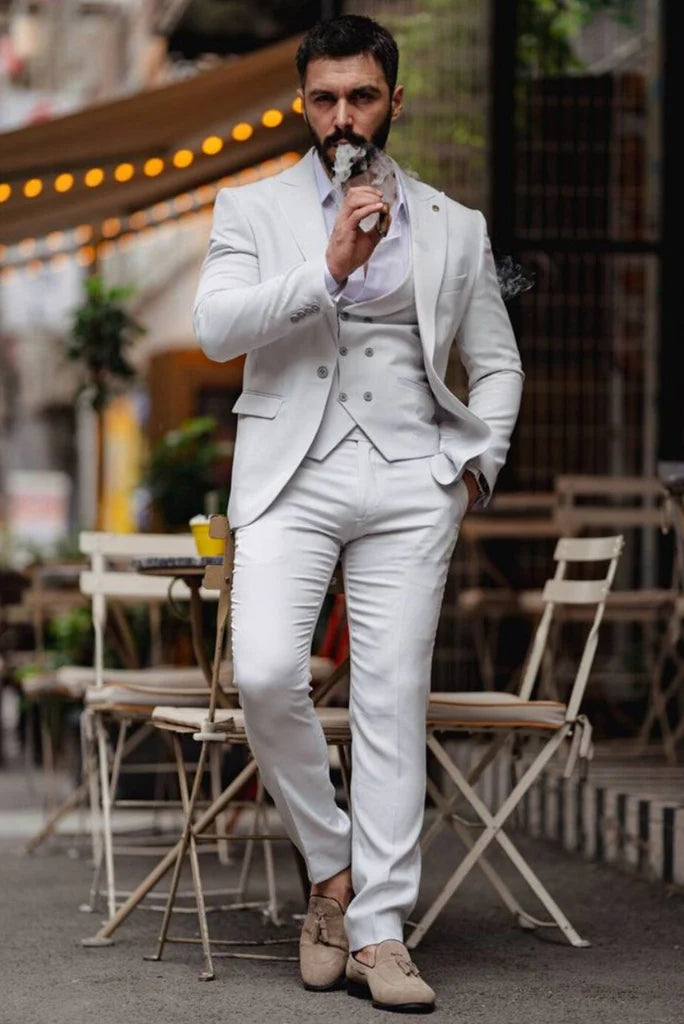 grey men partywear suit -Front