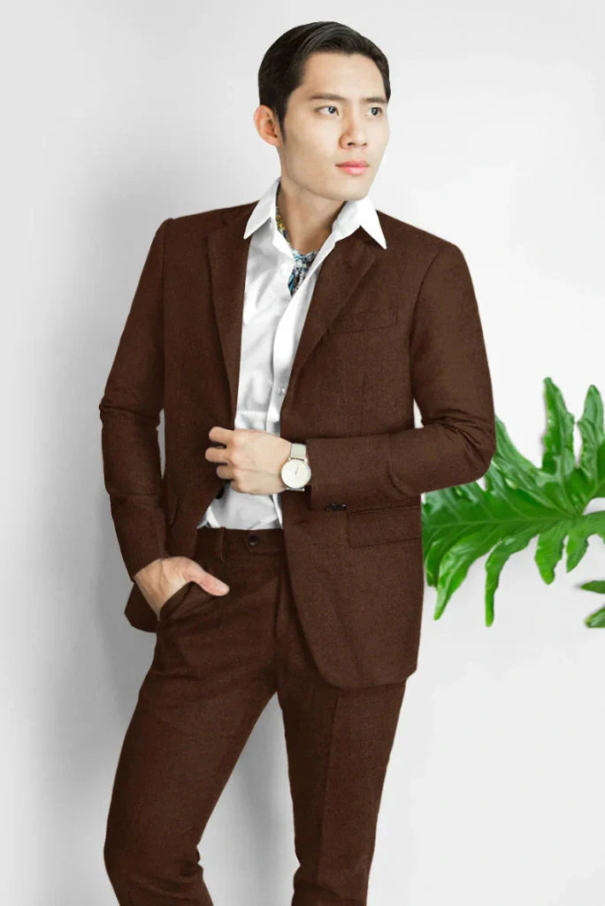 Rust tweed blazer for men