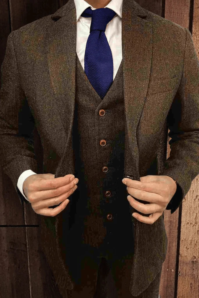 brown wedding wear suit for men-Front
