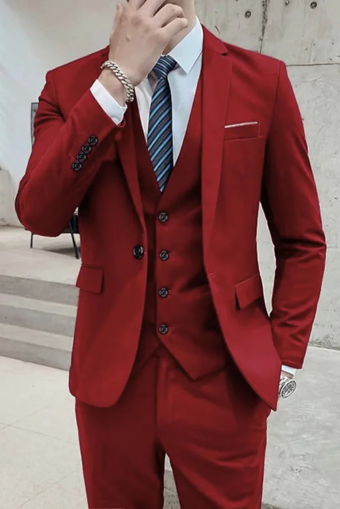 men red stylish wedding suit