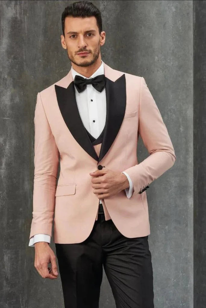 groomsmen peach wedding wear tuxedo suit