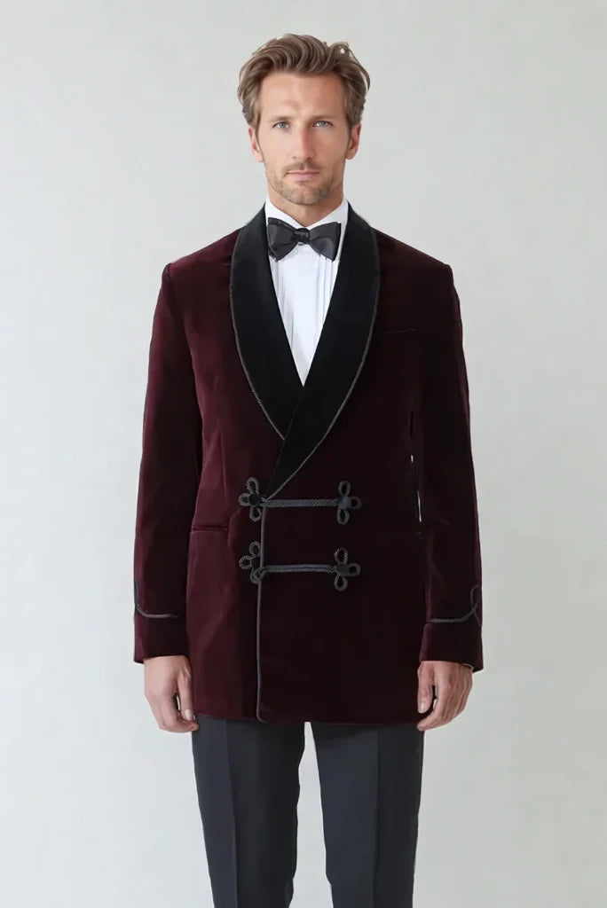 men smoking jacket -Front