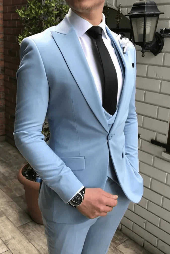 Stylish Three Piece Wedding Suits For Men (Front)