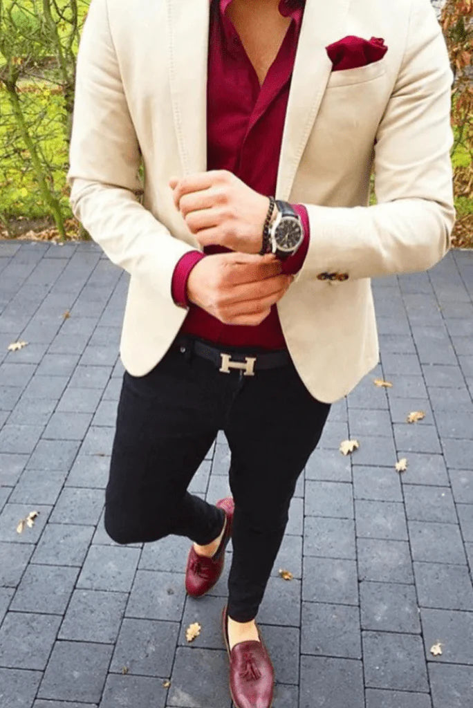 Sainly men off white suit-front